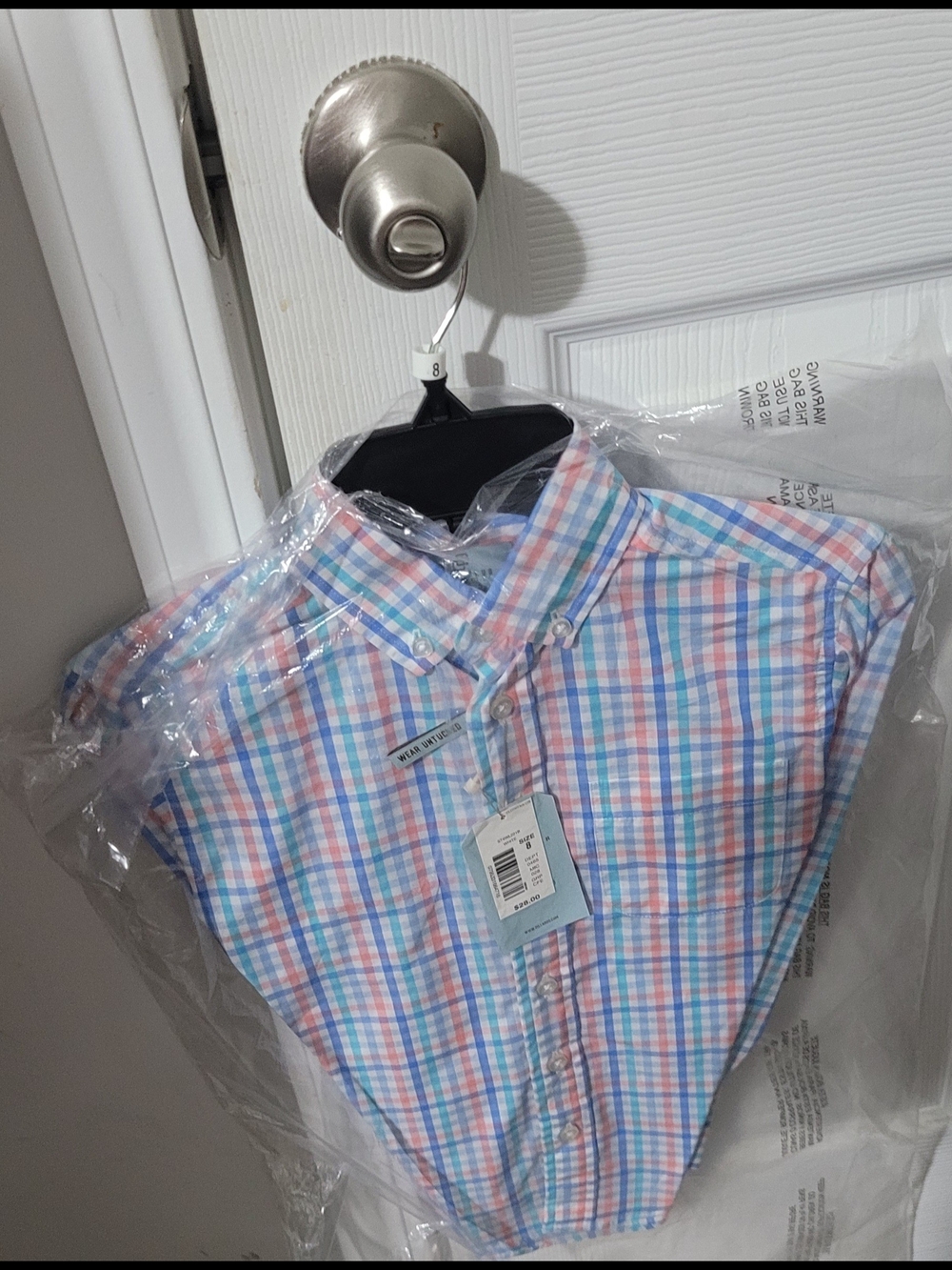 Class Club Boy's Plaid Button-Down Shirt in Blue & Pink